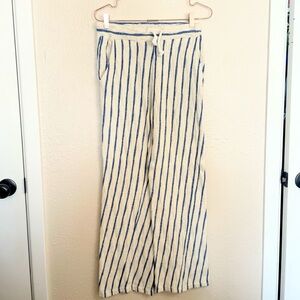 Vintage Havana Blue White Striped Knit Lounge Pants | M | Coastal Chic